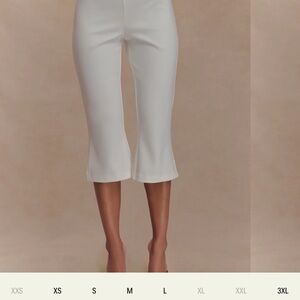 Meshki Layla Flared Crepe Capri Pants - White